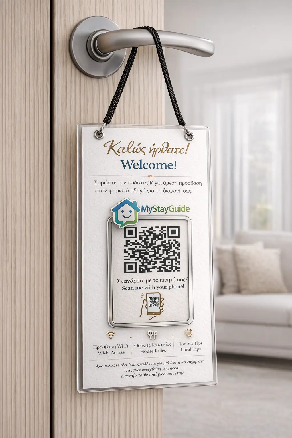 MyStayGuide QR στο σπίτι